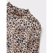 NAME IT Leopard Turtleneck Sienna Kelp